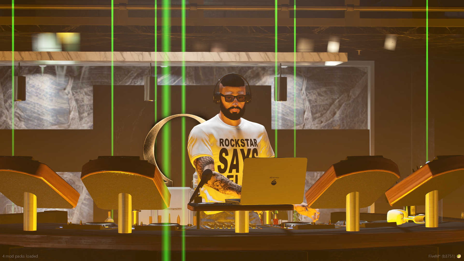 DJ Clip behind the decks at Omega